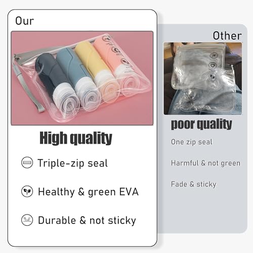 Clear Travel Toiletry Bag - Airport Security Liquids Bags, Airport Liquid Bag 20 x 20cm TSA Approved, Travel Accessories Makeup Bags Holiday Essentials Luggage for Men Women, 2pcs Black/Grey, 20*20CM