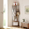 ZERDER Coat Rack Freestanding, Corner Hall Tree Clothes Rack, Coat Hanger Stand with Movable Hooks for Clothes, Hat, Bag, Rustic Brown ZER-009Br