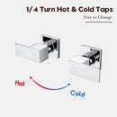 Decaura Square Shower Mixer Taps Wall Top Assemblies 1/4 Turn Twin Bath Faucets