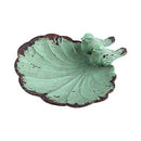 (Aqua Birds) - Nikky Home Decorative Jewellery Dish with Metal Distressed Bird and Leaf, 11cm x 11cm x 4.1cm, Green