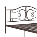 DHP Bombay Metal Platform Bed with Parisian Style Headboard and Footboard, Adjustable Base Height for Underbed Storage, No Box Spring Needed, King, Bronze