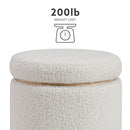 Linon Home Décor Cream Sherpa Round Storage Wooden Base by Linon Lexington Ottoman