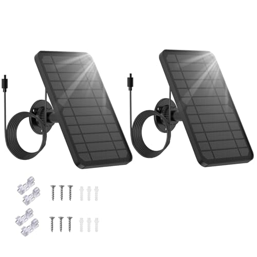 [2 Pack] 5V 5W Blink Solar Panel for Blink XT/Blink XT2/Blink Outdoor (3rd Gen) Solar Panel Charger with Blink Solar Panel Accessories,2200mAh Rechargeable,360° Adjustment Mount,13.1ft Charging Cord