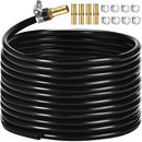 ⅜ inch Self Sinking Aeration Hose,100 feet Weighted Pond Aerator Hose with 4 Copper Menders and 8 Stainless Steel Hose Clamps, Air Pump Tubing for Pond Aquaculture and Lake Garden Aeration(Black)