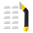 Tile Grout Remover Tool, Scraping Rake Grout Tool, Grout Remover Tile Grout Saw Angled Grout Scraping Rake Tool with 10 Pieces Extra Replacement Blades for Tile Cleaning,Removing Paint