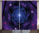 Ambesonne Mandala Curtains, Mystical Psychedelic Asian Universe Symbol Flower in Space Sacred Motif Art Print, Living Room Bedroom Window Drapes 2 Panel Set, 108 W X 96 L Inches, Purple Blue
