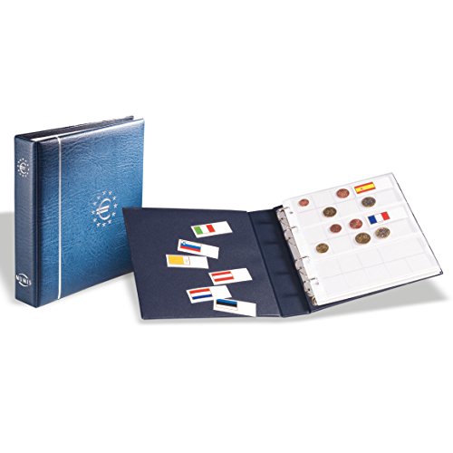 Leuchtturm Numis 338772 Coin Album for Euro Coins with Protective Case Blue