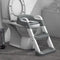 Potty Training Seat with Step Stool Ladder,Potty Training Toilet for Kids Boys Girls，Toddlers-Comfortable Safe Potty Seat with Anti-Slip Pads Ladder (Grey)