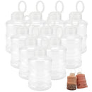 ZEONHEI 12 PCS 24oz Plastic Juice Bottles with Caps, 700ml Cute Bubble Tea Clear Water Bottles, Pull Ring Top Juice Bottles for Smoothie, Boba Tea and Cold Brew Tea