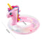 Zainpe Unicorn Inflatable Pool Float with Glitters Gradient Pink Inflation Swimming Ring Summer Outdoor Water Lounge Inflatable Raft Tube Fun Beach Floaties Vinyl Swim Floaty Pool Toy for Kids Toddler