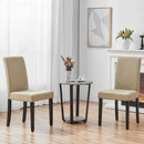 Yaheetech Dining Chair Fabric Parson Chair Modern Stylish Upholstered Kitchen Living Room Padded Chair Armless Side Chair with Solid Wood Legs Set of 4, Khaki