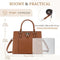 Handbag for Women, VASCHY Trendy Vegan Saffiano Leather Medium Top Handle Purse Shoulder Tote Bag Satchel Crossbody Bag for Work Casual Brown