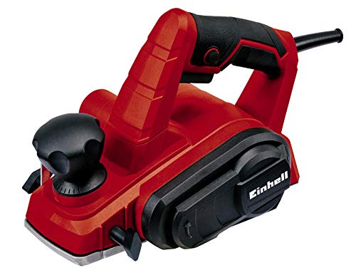 Einhell 4345310 TC-PL 750 Electric Planer | Up to 2mm Chip Depth, Aluminium Soleplate, Parallel Stop, Fold Depth Stop | 750W Wood Plane for Doors and Woodworking Includes Carbide Planing Knife, Red