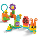 MEGA BLOKS Fisher-Price Sensory Building Blocks Toy, Move n Groove Caterpillar Train with 24 Pieces and Pull String, Toddlers Age 1+ Years