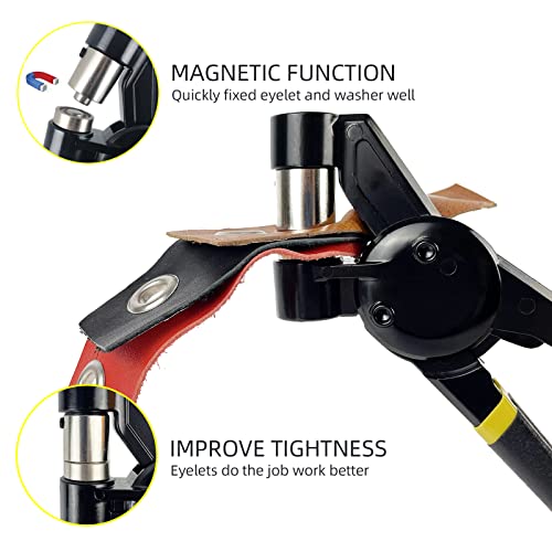 【Upgraded Version】 Grommet Tool Kit,Handheld 3/8 inch Eyelet Kit Manual Grommet Press Machine with 500 pcs 10 mm Grommets