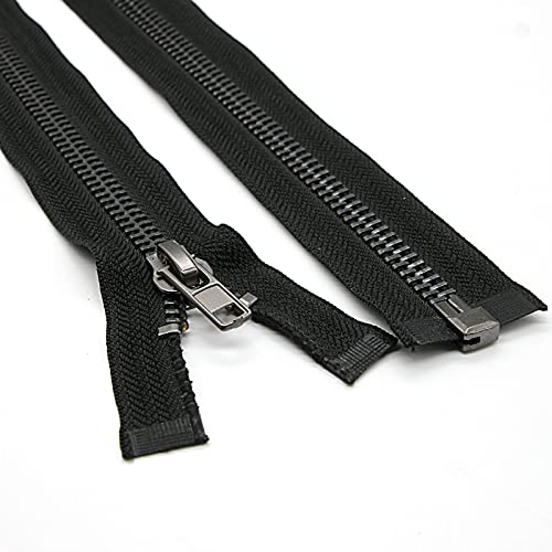 #10 Separating Jacket Zipper 30 Inch Black Nickel Metal Zippers for Jackets Coats DIY Sewing Crafts,Heavy Duty Metal Zippers 1PC/Pack(30" Black Nickel),SHUNLI