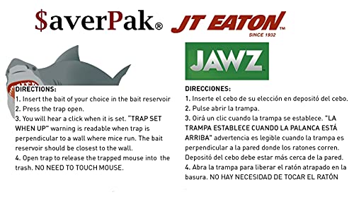 $averPak SaverPak 2 Pack - Includes 2 JT Eaton Jawz Mouse Traps for use with Solid or Liquid Baits