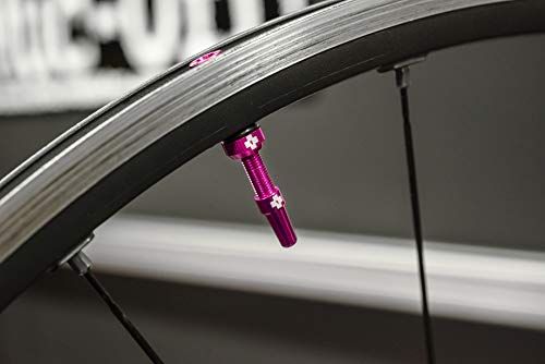 Muc-Off Gold Tubeless Presta Valves, 44mm - Premium No Leak Bicycle Valves with Integrated Valve Core Removal Tool