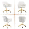 Zesthouse Boucle Home Office Chair Modern Desk Chair with Wheels, White Vanity Chair for Girls Women, Upholstered Swivel Armchair for Bedroom, Height Adjustable Computer Task Chair, Gold Base