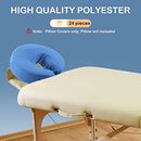 24 Pcs Cradle Covers for Massage Table Microfiber Reusable Soft Thicker Massage Table Head Rest Covers Bulk Oil Proof Headrest Cradle Sheets for Spa Beauty Salons, Universal Size (Blue)