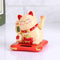 Lucky Cat, Solar Powered Cute Waving Cat, Maneki Neko Waving Arm for Fortune Money and Good Luck, Fengshui Lucky Cat Swinging Arm for Home Display/Car Decor(Yellow)