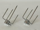 onlyfire Double Ended 8-Prong Rotisserie Fork + 4-Prong Meat Forks (2 Pieces), BBQ Grill Rotisserie Chicken Forks Kit, Fits 12 MM Hexagon & 10 MM and 8 MM Square Spit Rods
