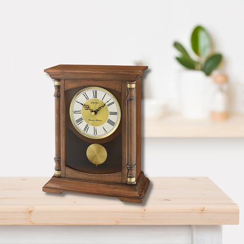Seiko Baron Mantel Chime Clock,Brown