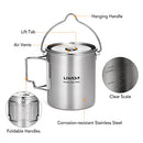 Lixada Camping Cup Pot,750ml Stainless Steel Water Cup Mug with Foldable Handles and Lid for Outdoor Camping Hiking Backpacking