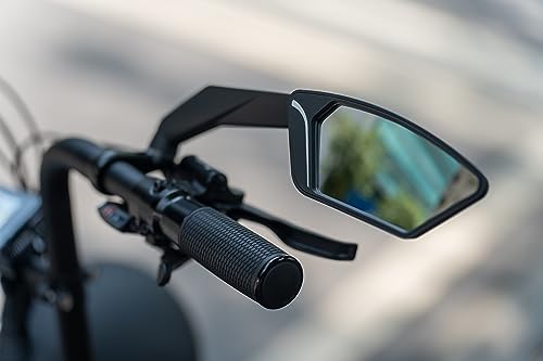 MEACHOW 2023-2024NEW Handlebar Bike Mirror, Scratch Resistant Glass Lens, Ultra-HD, E-bike Mirror, Bicycle Mirror, (Silver Right Side) ME-013RS