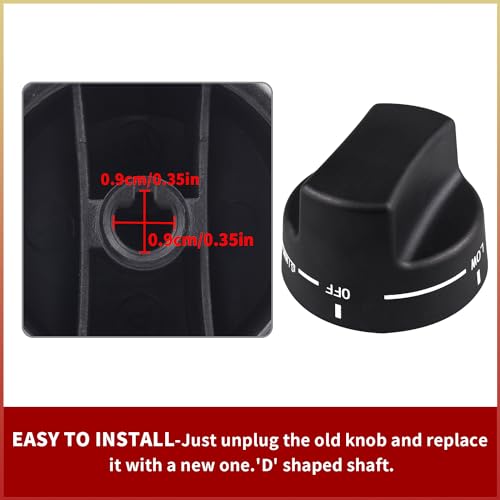 SUUJI PA010034 Top Burner Range Knob,Cooktop Burner Control Knob Replacement Part Compatible with Viking Gas Ranges VGIC305-4BSS VGIC485-6GSS Replaces for VKNPA010034 Black