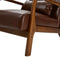 glitzhome 30.75 "H Mid Century Coffee Accent Armchair, Single Reading Armchair PU Leather Lounge Chair with Walnut Ruberwood Frame