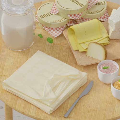 10 PCS Reusable Cheesecloth, Grade 100, 20x20 Inch Hemmed Organic Cheese Cloth for Straining Craft, 100% Cotton Unbleached Cloth Strainer for Cooking, Baking, Juicing, Cheese Making, CC-WT-10PK