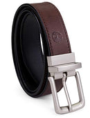 Timberland Men's Classic Leather Belt Reversible From Brown To Black, Brown/black, 34