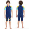 ZCCO Kids Short Wetsuits 2.5mm Children's Neoprene Suit Short Sleeve, Youth Boy's and Girl's One Piece Shorty Wetsuit for Diving,Swimming,Surfing Water Sports(DK-BE-2XS)