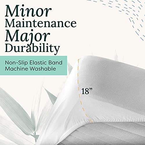 Zen Bamboo Ultra Soft Fitted Bamboo Mattress Pad - Premium Hypoallergenic Bamboo Mattress Topper with Honeycomb Cooling Technology - Queen