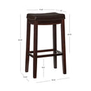 (brown) - Linon Claridge Patches Bar Stool, 80cm , Brown