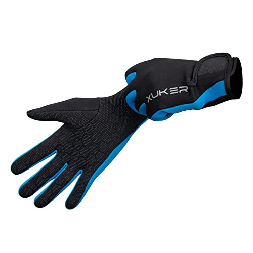 XUKER Neoprene Glove,Wetsuit Gloves 1.5mm & 2mm for Scuba Diving Snorkeling Paddling Surfing Kayaking Canoeing Spearfishing Skiing and Other Water Sports, Blue Medium