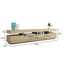 TV Cabinet Entertainment Unit Stand Television Unit with 1 Drawer & 2 Doors Storage Living Room Furniture 200cm Oak