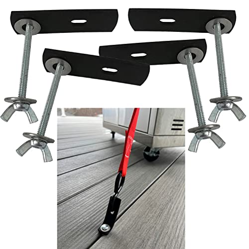 Keyfit Tools Deck Anchor Low Profile Light Duty Deck Tie Down Point (4 Pack) for Deck Gaps No Drill No Tools Needed Max Hold 40 lbs