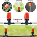 Yulaiyoen Three-Way Atomizing Nozzle 1/4 Inch, 50 Pcs Adjustable Micro Spray Irrigation Emitters, Drip Irrigation Parts Accessories for Patio Lawn Greenhouse Vegetable Irrigation Supplies