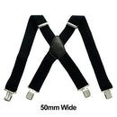 35/50mm Extra Wide Men's Adjustable Elastic Suspenders Clip On Braces Trouser AU (35mm)