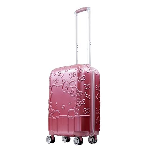 FUL Hello Kitty 22 Inch Carry On Luggage, Molded Hardshell Rolling Suitcase with Spinner Wheels, Blush, Gold, Hello Kitty 22 Inch Carry on Luggage, Molded Hardshell Rolling Suitcase with Spinner,