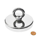 BIGTEDDY - Super Strong Neodymium Fishing Magnets, 880 lbs(400 KG) Pulling Force Rare Earth Magnet with Countersunk Hole Eyebolt Diameter 4.72 inch(120 mm) for Retrieving in River and Magnetic Fishing