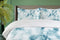 Ambesonne Apartment Decor Duvet Cover Set, Fluffy Cloud Skyline Like Marble Motif with Grunge Features Art Image, 3 Piece Bedding Set with Pillow Shams, Queen/Full, Turquoise