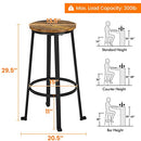 Yaheetech 29.5 inch Bar Stools Set of 2 Bar Height Stools Industrial Tall Bar Chair Round Backless Counter Stools with Metal Legs for Dining Room/Living Room/Kitchen Counter Rustic Brown