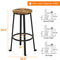 Yaheetech 29.5 inch Bar Stools Set of 2 Bar Height Stools Industrial Tall Bar Chair Round Backless Counter Stools with Metal Legs for Dining Room/Living Room/Kitchen Counter Rustic Brown