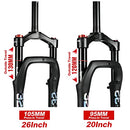 Gaderth Bike Suspension Fork, 20 inch Fat Bike Straight Front Fork, 4.0" Tire 135mm Air Double Shoulder Bicycle Front Fork, Snow Beach Shock Absorber Mountain Bike MTB Fork 20 inches