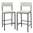 LAVIEVERT Bar Stools, Set of 2 Bar Chairs, Kitchen Island Chairs Counter Height Barstools with Soft Cushion & Backrest and Metal Footrests - Grey