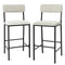 LAVIEVERT Bar Stools, Set of 2 Bar Chairs, Kitchen Island Chairs Counter Height Barstools with Soft Cushion & Backrest and Metal Footrests - Grey