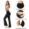 Lanbaosi Bootcut Yoga Pants for Women High Waisted Tummy Control Flare Leggings with Pockets Wide Leg Bootleg Workout Pants Black